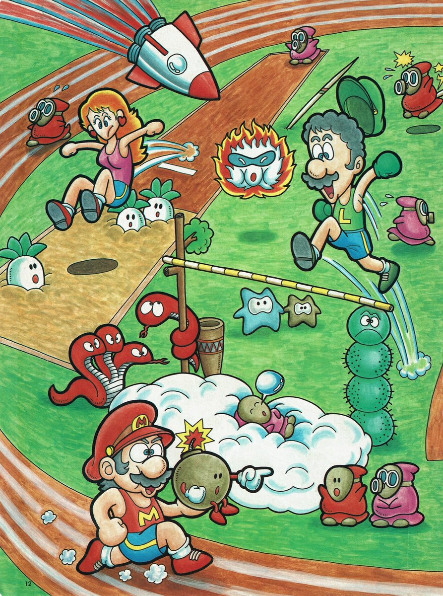 VGArtAndTidbits's tweet image. Super Mario Bros 2. Sports Festival from Nintendo Power Vol. 1.