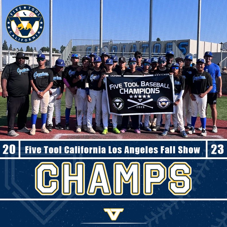 Five Tool California (@fivetoolca) on Twitter photo 🏆CHAMPIONS🏆
Congrats to So Cal Guardians on winning the 16U Underclass Division of the <a href="/FiveTool/">Five Tool Baseball</a> Los Angeles Fall show!
#WatchEm 🏆CHAMPIONS🏆
Congrats to So Cal Guardians on winning the 16U Underclass Division of the <a href="/FiveTool/">Five Tool Baseball</a> Los Angeles Fall show!
#WatchEm