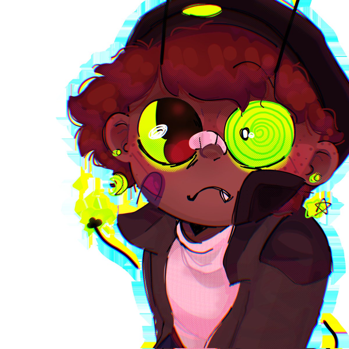 ChokingOnTheVHS's tweet photo. yo!! i keep seeing these #hanadrawmyoc things and they're super cool!! if possible id love to see this goofy guy in your style one day since hes so different :) https://t.co/pU6UNwcJUy