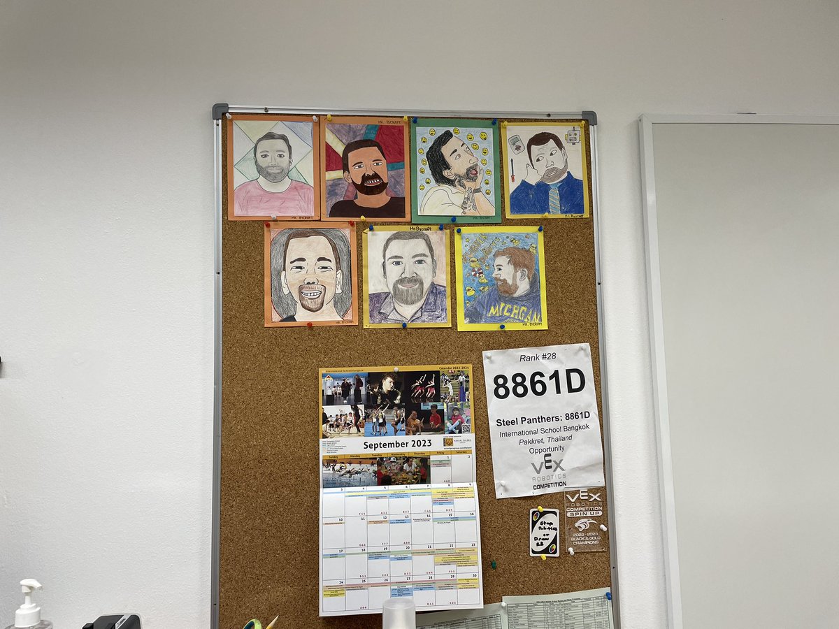 I finally put up one of my favorite things from my time at Korea International School. MS art students would draw each teacher’s portrait, and there would be a billboard with all of our pictures on it. At the end of the year you would get yours.

#kispride #teachersoftwitter