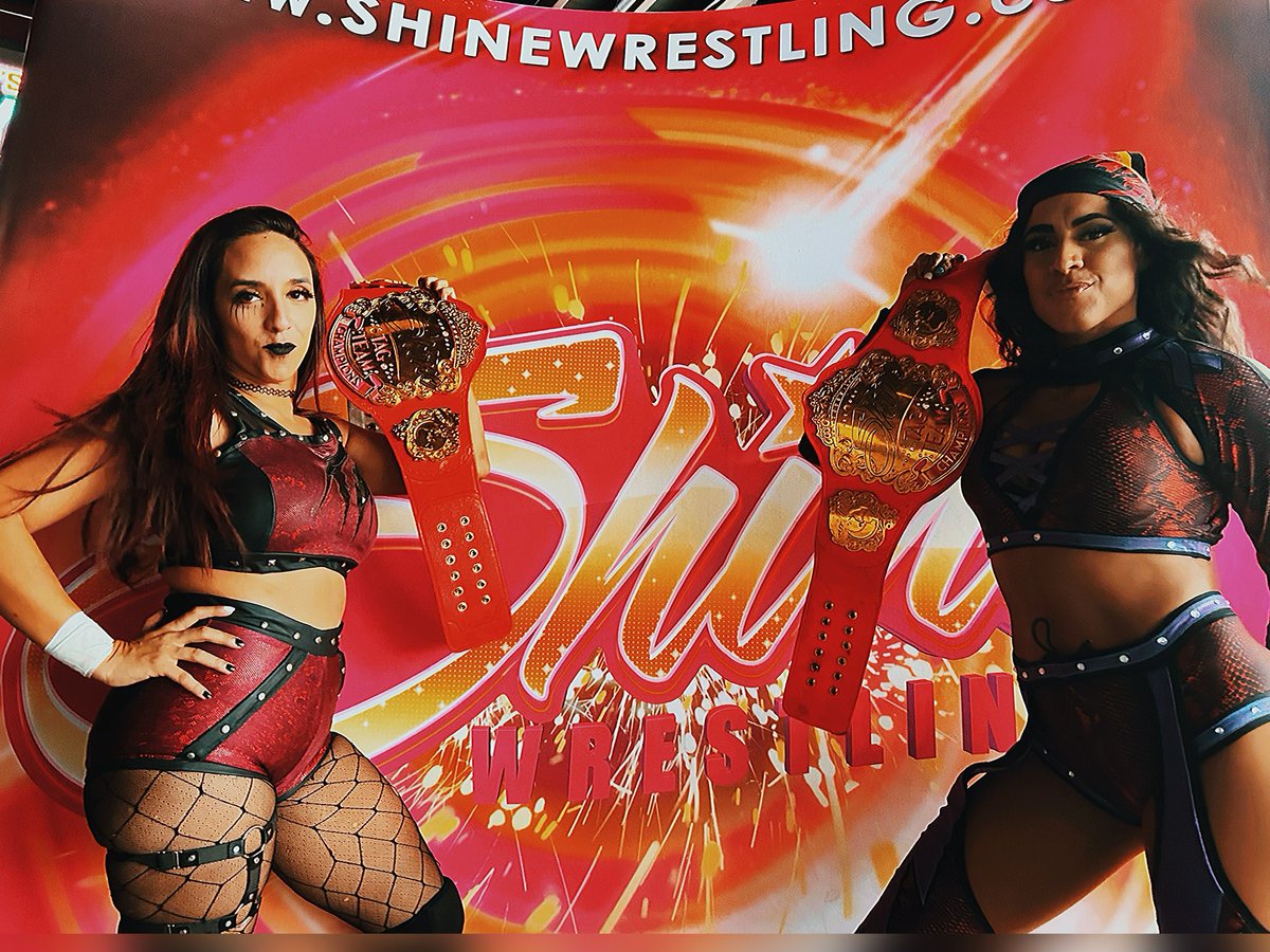 We promised

And we delivered

💥💥💥NEW💥💥💥 @WWNSHINE Tag Team Champions

BYE BYE Coven…

Las Sicarias Bow to NO ONE
#lassicarias #shine #shinewrestling #lucha #luchalibre #lucha #prowrestling #prowrestler #wrestler #wrestling #indywrestler #indy #indywrestling #wrestler