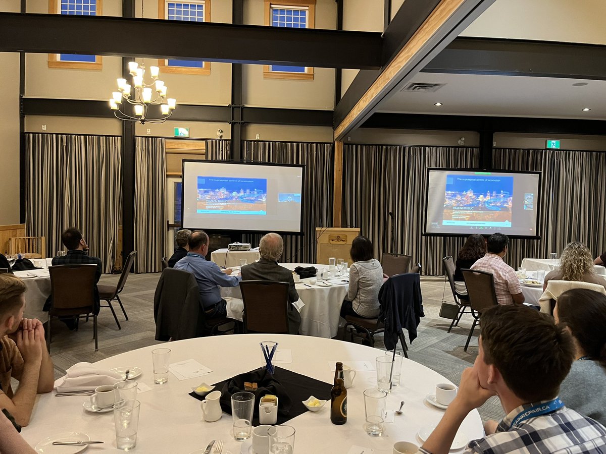 BRCHFX's tweet photo. When your first guest speaker is remote, the podium looks empty but the 2023 AMAP meeting is in full swing! Great to see new faces as well as the ‘usual suspects’. @RafuseVictor we miss you already! #BRCImpact #mobility #AMAP https://t.co/egK12X3H2P