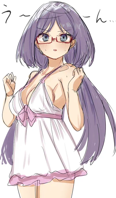 さわやかなものを描きたかったはずなのに思った以上にいかがわしくなって清書を迷っているラフさくら先輩。 