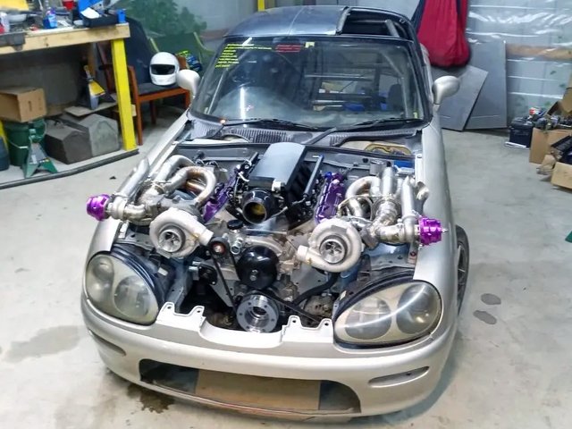 chukoshahunter's tweet image. LSX V8ツインターボエンジンのスズキ・カプチーノ