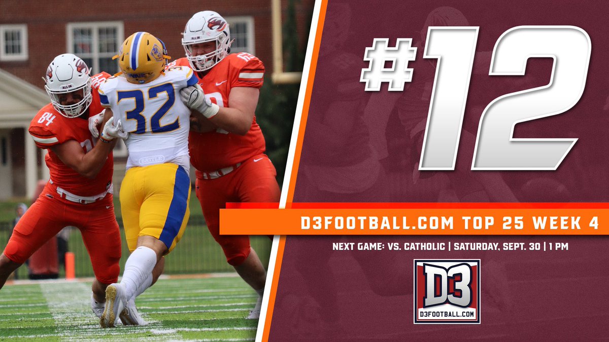 Susquehanna Athletics (@gosusqu) on Twitter photo FB | NOW NUMBER 1️⃣2️⃣
Susquehanna moves three spots up to the top half of the D3football.com Top 25 Rankings following Saturday’s 26-18 win over Western New England to improve to 4-0 entering <a href="/LandmarkConf/">Landmark Conference</a> play!
#AllIn // #GoSU // #RiverHawkPride // #d3fb FB | NOW NUMBER 1️⃣2️⃣
Susquehanna moves three spots up to the top half of the D3football.com Top 25 Rankings following Saturday’s 26-18 win over Western New England to improve to 4-0 entering <a href="/LandmarkConf/">Landmark Conference</a> play!
#AllIn // #GoSU // #RiverHawkPride // #d3fb