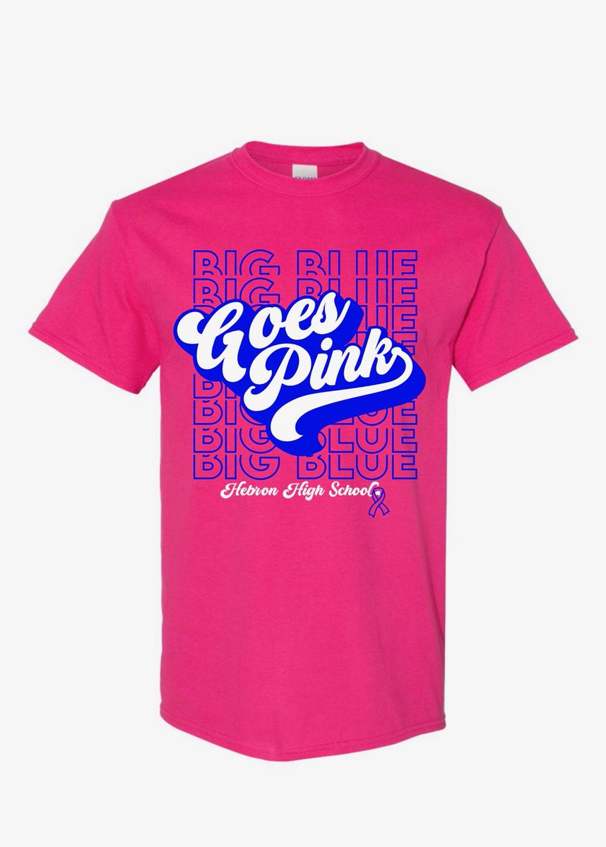 It’s almost time for the BBGP game! Shirts will be sold during all lunches 10/10-10/19 &amp; online. The online store will be opening soon. 100% of the net proceeds goes directly to 1-2 brave individuals battling breast cancer in our Hebron community. Wear your shirt on 10/20!
