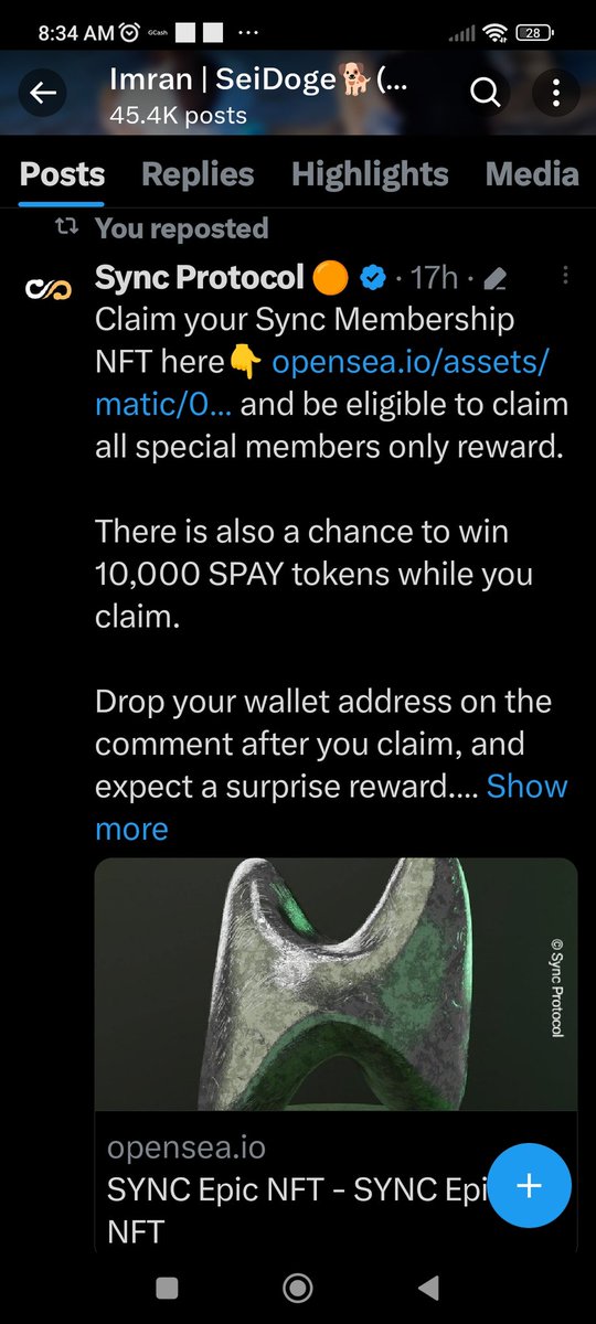 IsmailRohaan's tweet image. My thanks and appreciation @syncprotocol_ for  
giving this opportunity.🙏

Hey frens check this out

@SparklingPeps18 @AlakdanGPT @deotzn 

#syncprotocol