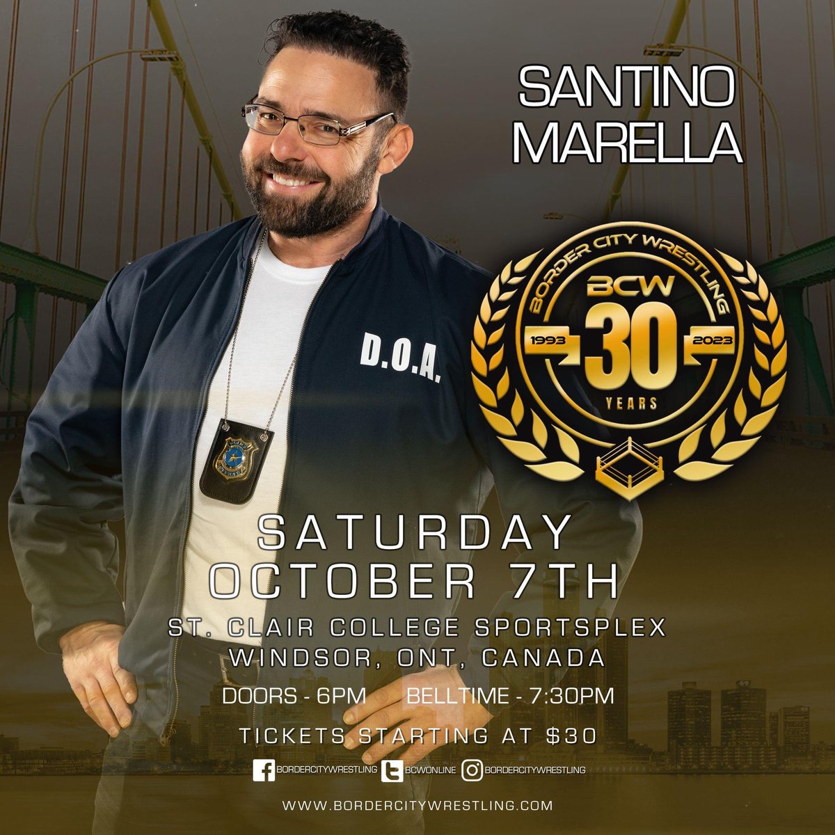 SONAMAGUN! @IMPACTWRESTLING Director of Authority, The @milanmiracle himself, SANTINO MARELLA added to #BCW30 October 7th @StClairCollege! Tickets at at all Windsor Ticket Outlets and Online at BCW30.eventbrite.ca