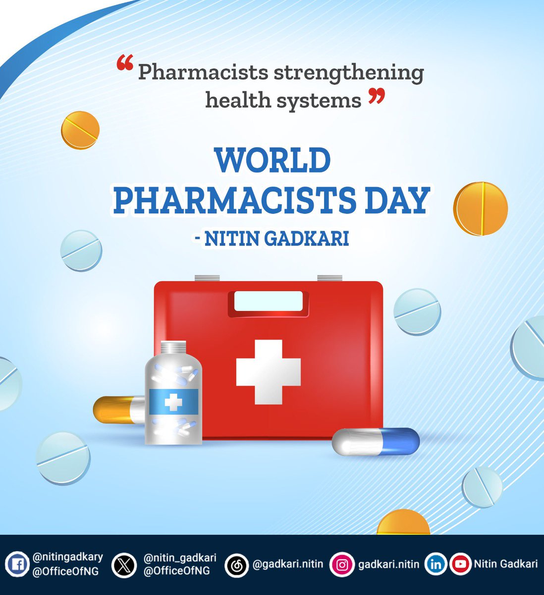 On #WorldPharmacistsDay, we honor the dedicated professionals who work tirelessly to strengthen health systems. Pharmacists are the backbone of healthcare, ensuring access to life-saving medications. Here's to your unwavering commitment to our well-being!