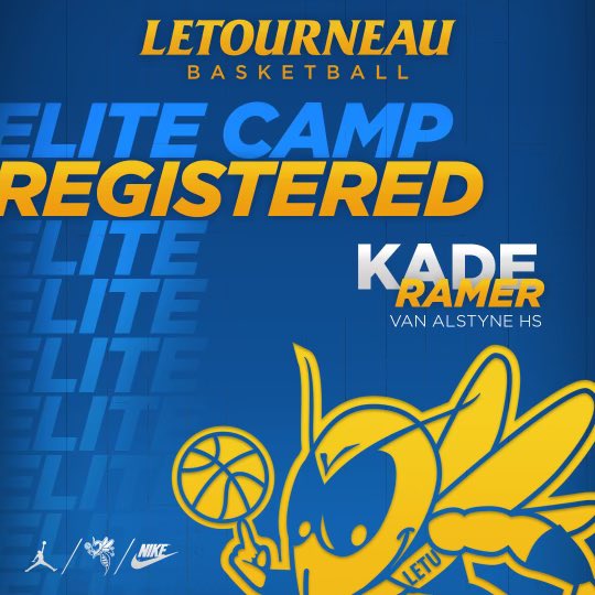RamerKade's tweet photo. Great Elite camp @LETUMBB! Had a good time seeing old teammates as well. Thank you to @CoachGrotemat @james_wallace5 @CoachWallace30, looking forward to coming out to a game this season https://t.co/7FO5In5JPP