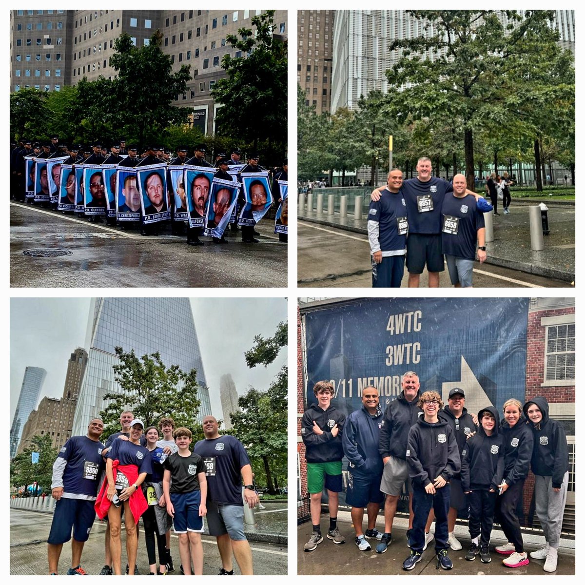 PAPD911's tweet photo. #PAPBA E-Bd members Mike Mollahan, Cesar Morales, Brian Ahern, John McAusland & family members ran today's #Tunnel2Towers 5k Run & Walk. In Manhattan, runners & walkers were greeted by members of PAPD 122 Recruit Class displaying banners of the #PAPD37.
#PAPD #papdprotectsnynj https://t.co/X8fIshjWUb