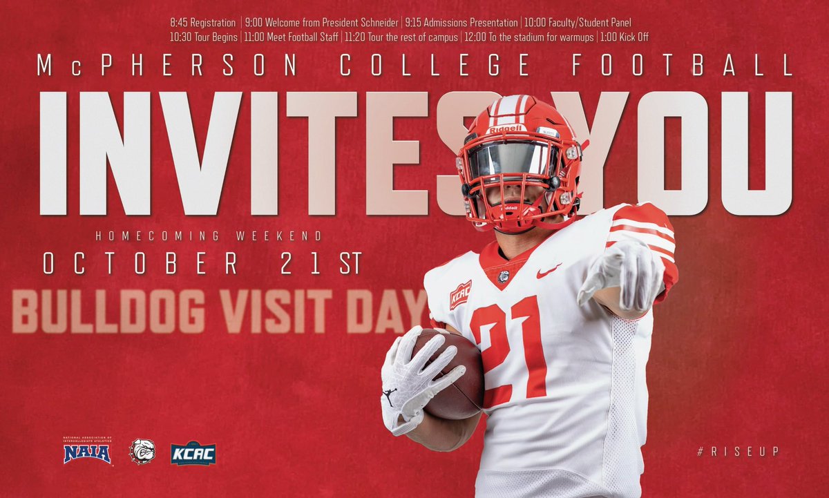 Honored to receive a game day invite to McPherson College. Thank you <a href="/CoachJGreeny/">Jacob Greenfield</a>! #Riseup #Warriors <a href="/JasonFoley22/">Jason Foley</a>