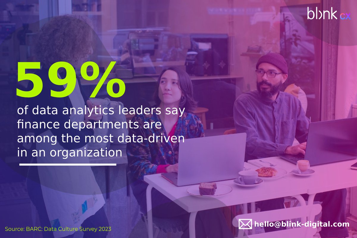 Hi. Vee here! Ending this week and this month with an insight from @BARC_Research that shows 59% of data analytics leaders say that finance & acctg depts are among the most data-driven in an org Where in your company is data-centricity most prevalent? #DataScience #Innovations