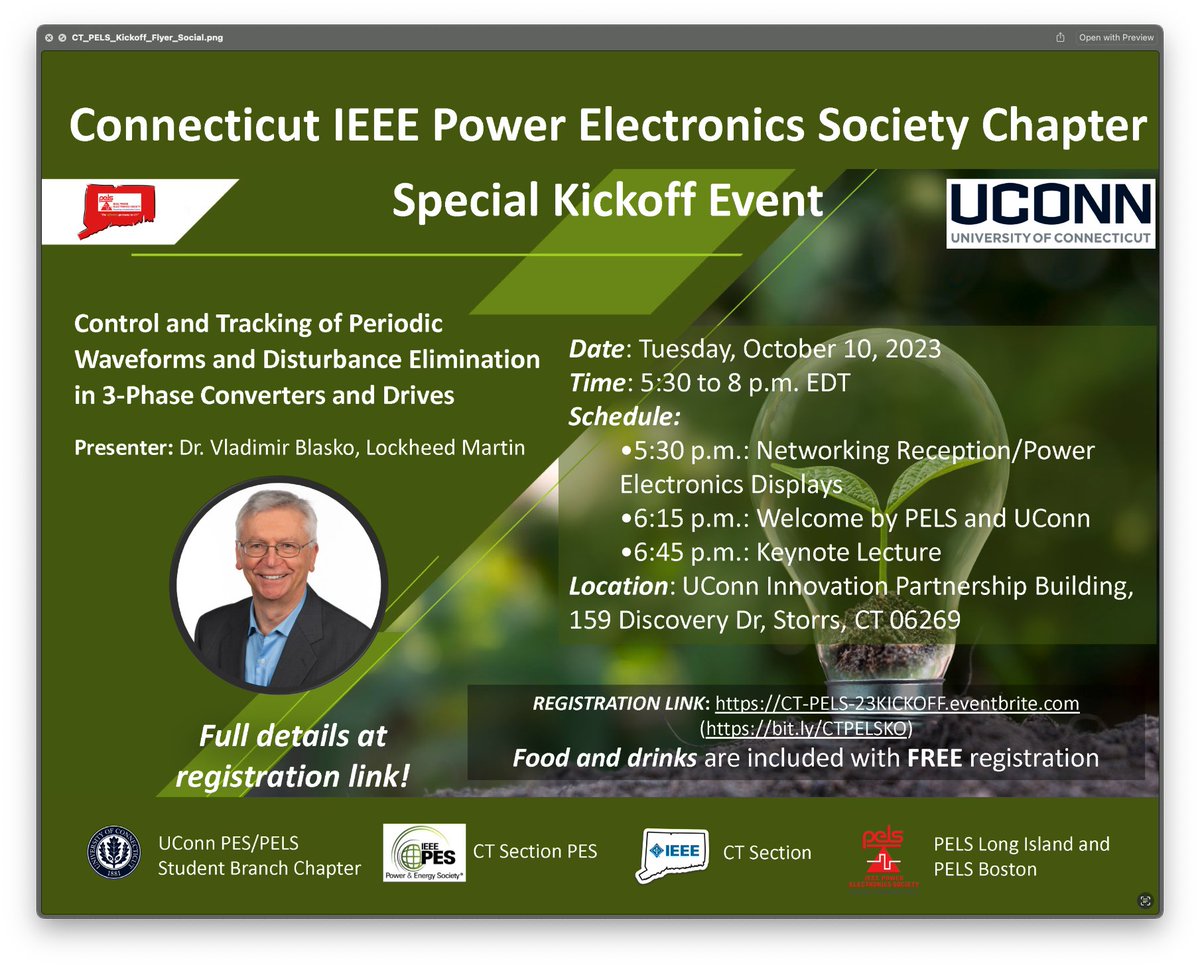 ieeect's tweet image. REGISTRATION LINK: 
CT-PELS-23KICKOFF.eventbrite.com
(bit.lv/CTPELSKO)
Food and drinks are included with FREE registration!