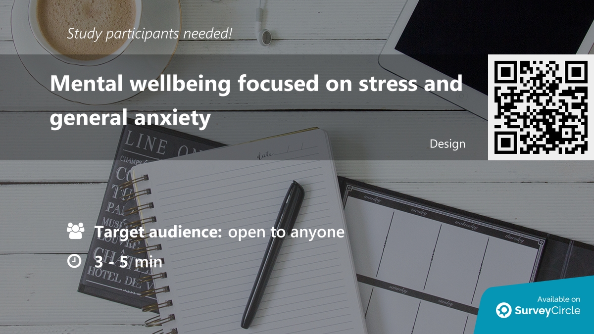 daily_research's tweet photo. Participants needed for online survey!
Topic: "Mental wellbeing focused on stress and general anxiety" https://t.co/VfNbT0iI0z via @SurveyCircle #FalmouthUni
#MentalHealth #GameDesign #stress #anxiety #research #MaThesis #BoardGame https://t.co/AEQnG4yrNr