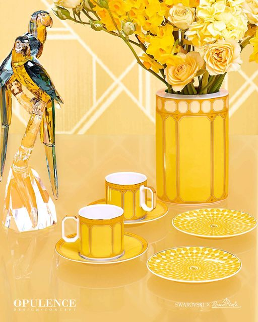 Opulence_ph's tweet photo. The Swarovski x Rosenthal Jonquil collection is a luxurious and elegant range of porcelain tableware and homeware that combines the best of both brands' craftsmanship and expertise. https://t.co/18jpB0dBXV