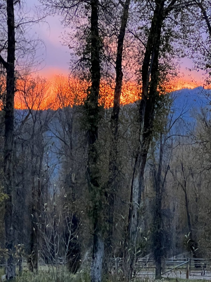 Sunset in the mountains this evening.