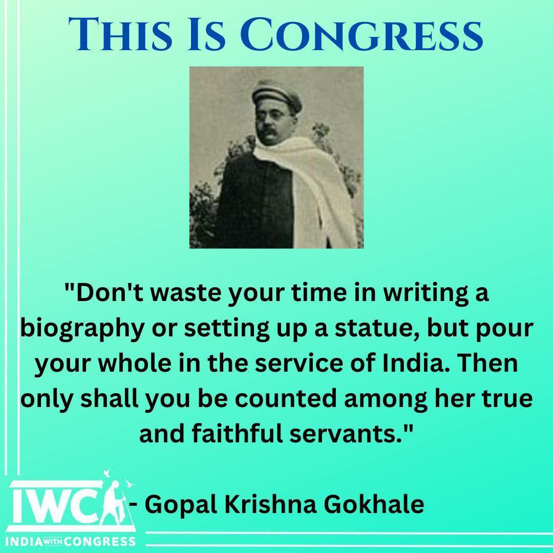 Narendra Modi..
He spends most of his time in self-promotion, Rallies. Photoshoots, Inagurations, and Adani..

Gopala Krishna Gokhale Ji has an advise for him.

Hope and wish Narendra Modi will take this advice seriously.