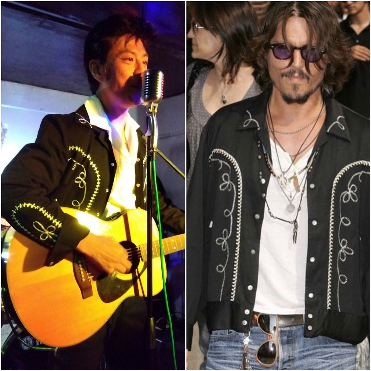 Kiryu_Daisuke's tweet photo. Same jacket as #johnnydepp  #ジョニーデップ  #rockmount  

♦️Blog👉 https://t.co/1qOvfHobBZ 
♦️YouTube channel 👉 https://t.co/EzMRrQ0wLU
 #桐生大輔 #daisukekiryu #elvis  #エルヴィス  #Japaneseelvis  #oldies #オールディーズ #ロカビリー  #rocknroll #ロックンロール  #昭和歌謡 https://t.co/c45DOdH2iI