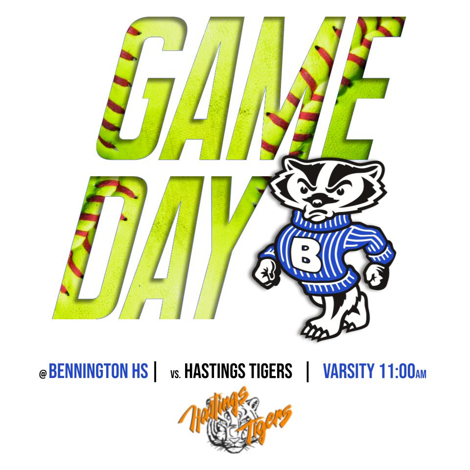 🚨 GAME #25 🚨
Badger 🥎 closes out the week with another ratings matchup against the visiting Tigers.

🗓️ SATURDAY, September 30
🆚 <a href="/hpstigersb/">Hastings High Softball</a>

📍 <a href="/WeRBennington/">Bennington HS</a>
🏟️ Bennington HS
⏰ V 11:00am

📈 GC Team Manager
📺 BPS YouTube Stream
#WeAreBPS

🔽🧵LIMITED GAME THREAD🧵🔽