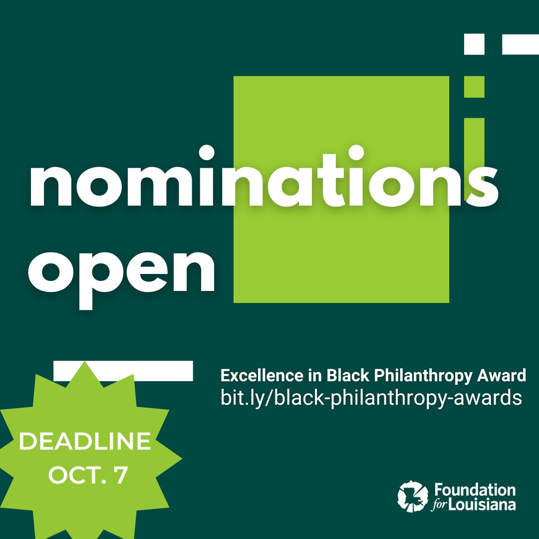Now’s the time to submit your nominations for our Excellence in Black Philanthropy Awards. We’ll be honoring the philanthropists (individuals and organizations) whose generosity has shaped our communities. Awards up to $2,500. bit.ly/blackphilanthr…