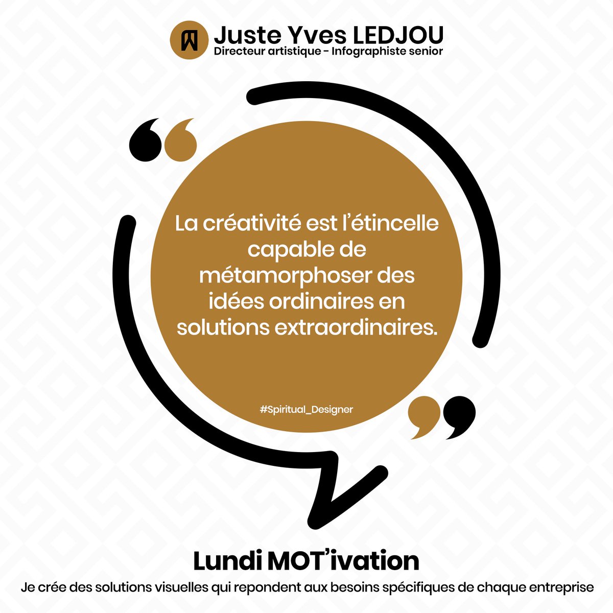 JusteYvesLedjou's tweet photo. La créativité est en chacun de nous. 

Cette semaine, engageons-nous à générer des idées, à explorer de nouvelles perspectives, et à rayonner de créativité pour repousser les limites et trouver des solutions novatrices.

#postedejyl💡 #graphicdesigner #justeyvesledjou https://t.co/It0kkweN6z