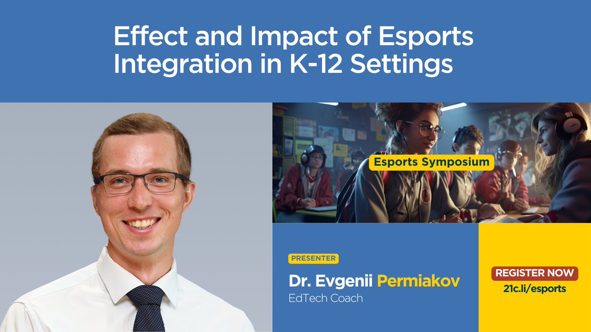 Evgenii Permiakov (@edtechii) on Twitter photo Excited to be at <a href="/21cli/">21st Century Learning</a> esports symposium. During my session, we will be looking at the impact of esports integration, making research-based recommendations on how esports can and should be integrated into school programs. #edFutureDigital #21cl #EsportsEDU #esports Excited to be at <a href="/21cli/">21st Century Learning</a> esports symposium. During my session, we will be looking at the impact of esports integration, making research-based recommendations on how esports can and should be integrated into school programs. #edFutureDigital #21cl #EsportsEDU #esports