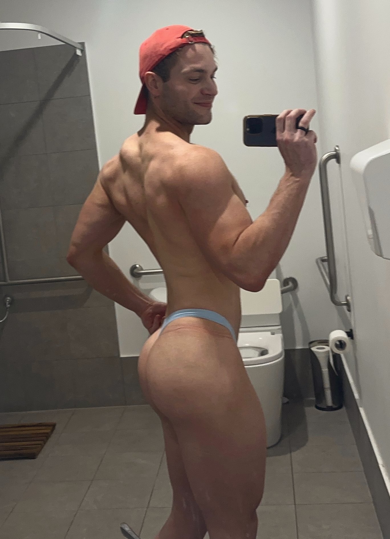 QuietPiece on X: Light blue thong for a light morning workout