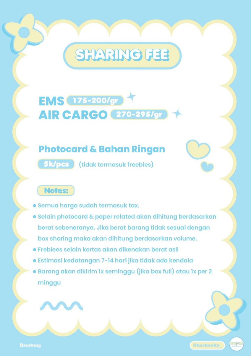 WHKSHOOCKY's tweet photo. 📦 Open Sharing EMS &amp; Air Cargo

📍 Bandung, IDN
✔️Bisa checkout shopee / tokopedia https://t.co/Q0S9zzAIGD