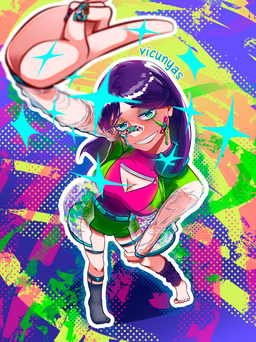 vicunyas's tweet image. COMMISSION FOR @kya_honey  THANK U SM  💜🩷💚