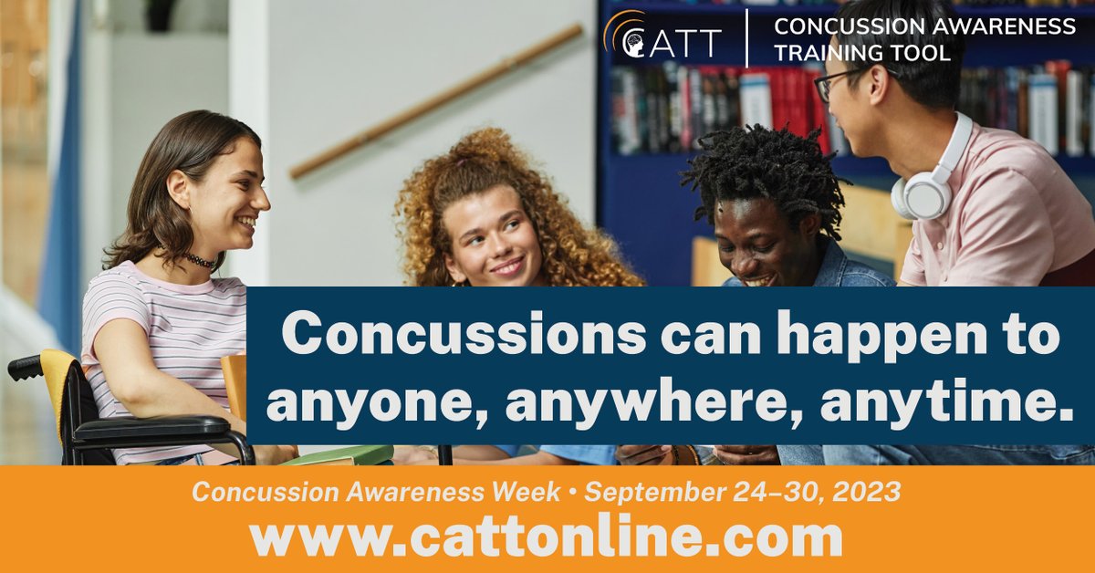 Concussion Awareness Week is Sep 24–30, 2023! Join us this week in raising awareness about concussions in
your community.

For concussion resources and to see the Concussion Awareness Week toolkit, visit cattonline.com/resources

#concussionbc #concussionweekbc