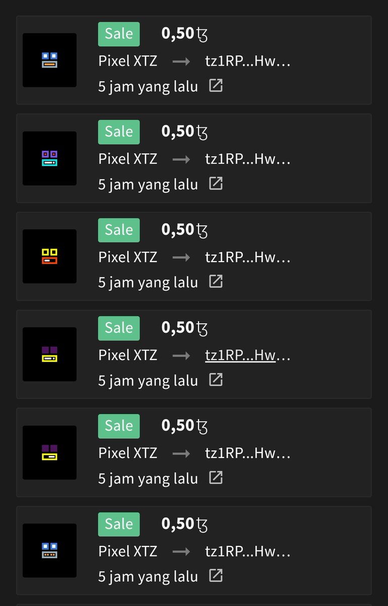 #TezosNFTs #TEZOSTUESDAY #TEZOSDAY #Tezostaha 

Sold 🥰🥰
Six Tezos checkers 
Thank you collector 🍻🍻🍻🔥
come discover Tezos icono face on <a href="/objktcom/">objkt</a> 

👇👇👇
objkt.com/collection/KT1…