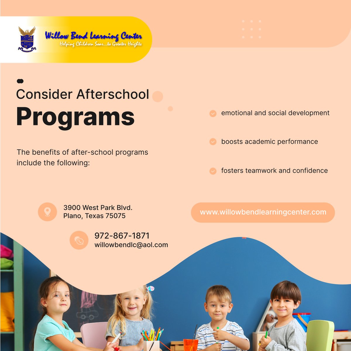 The goal of after-school programs is to promote positive development and provide a safe space where children can explore their full potential. It enhances their cognitive, physical, emotional, and social skills.

#Preschool #AfterschoolPrograms #PositiveDevelopment #SafeSpace