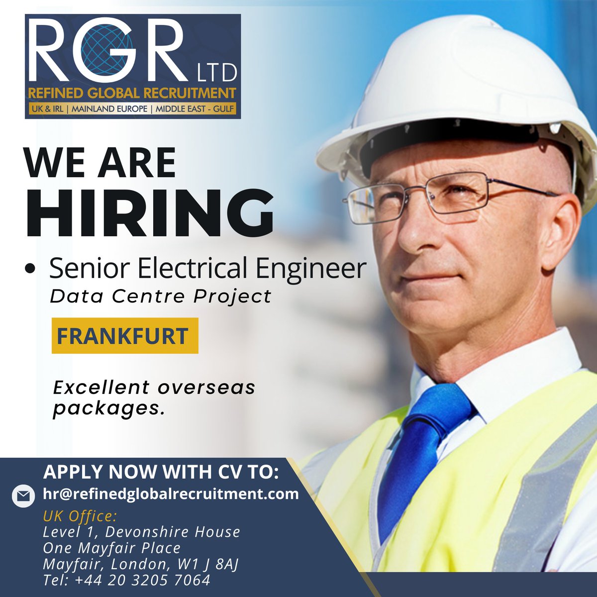 🔹 RGR - NEW ROLE 🔹 Frankfurt
RGR client is seeking an experienced:

◼ Senior Electrical Engineer
Data Centre Project

Excellent packages on offer! Apply now!!

💻 Email CV in confidence to hr@refinedglobalrecruitment.com
📞 Call 00 44 20320 57064
#HiringEngineers