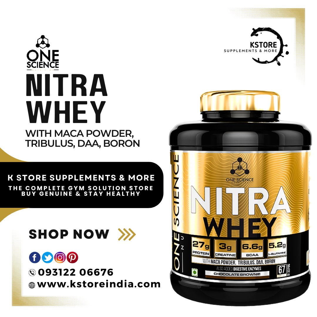 KstoreIndia's tweet photo. One Science Nutrition Nitra Whey🔥💪
Whey protein isolate and Concentrate works straight on building lean muscles💪

K Store Supplements &amp; More💪
♦ The Complete Gym Solution Store
♦ Buy Genuine &amp; Stay Healthy
📞09312206676, 09212206676
https://t.co/0aioTfgxCw

#OSN #wheyprotein https://t.co/BbMDOYAcrG