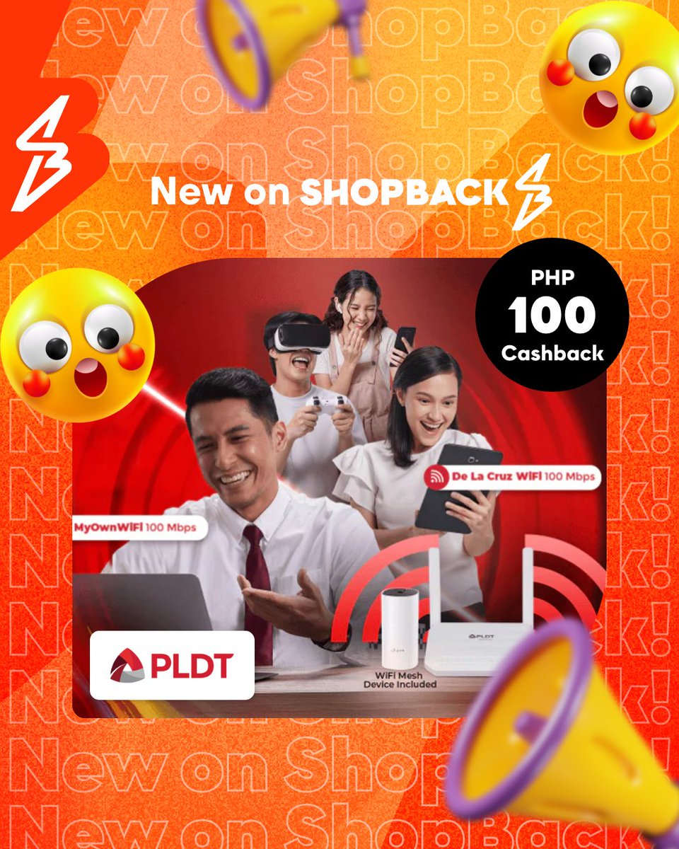 shopbackph's tweet photo. Get a high-speed fiber internet plan of up to 200mbps with PLDT and enjoy P100 Cashback when you apply today! ๐ถ๐
#ForTheWins #NewOnShopback #PLDT
#PLDTFIBR https://t.co/ShthrWasVb