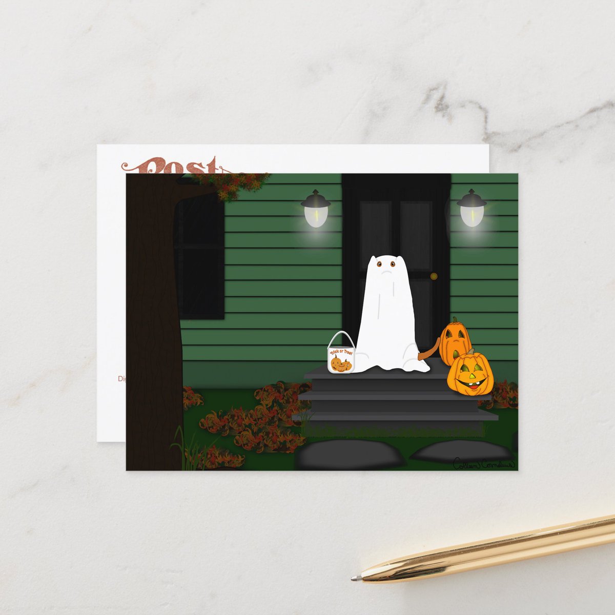 Trick Or Treat Oliver The Otter! Postcard | Zazzle dlvr.it/SwYXqW #bmecountdown #Christmas #christmasgifts #Christmas2023 @ButterflysAttic @OliverTheOtter3  @zazzle