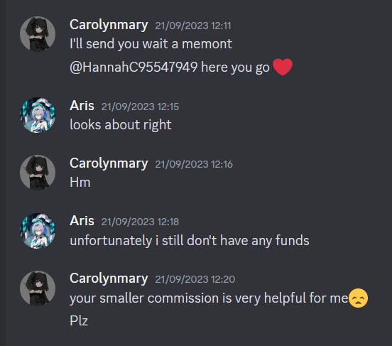 AkronZora's tweet photo. @RebelBeats11720 @HannahC95547949 I had a similar conversation with a carolynmary on discord, same basic structure and linked to the same profile https://t.co/mI5dSZ3qVV