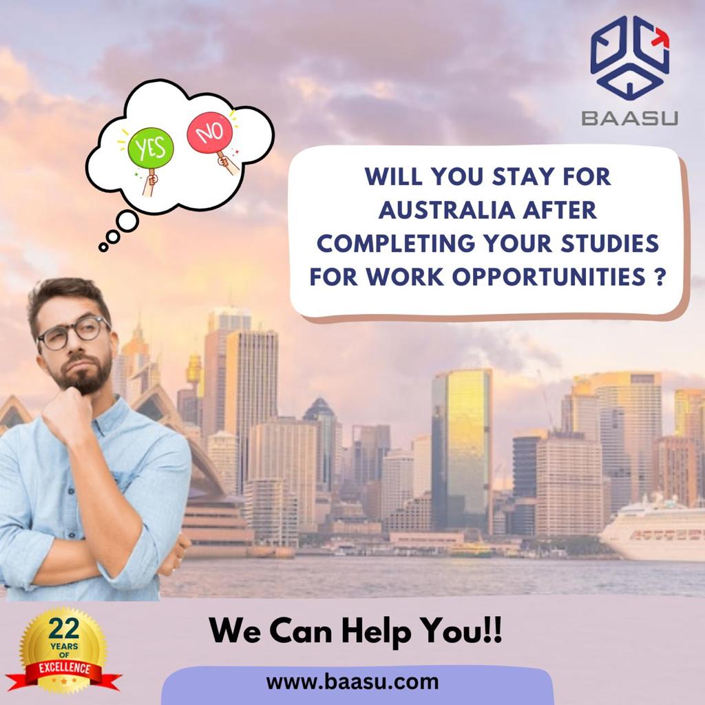 Explore the opportunities of the Post-Study Work Visa, and turn your academic achievements into a thriving career Down Under. Your future begins here!
Reach us
+9382050505
contact@baasu.com
baasu.com
#PostStudyWorkVisa #AustraliaOpportunities #CareerInAustralia