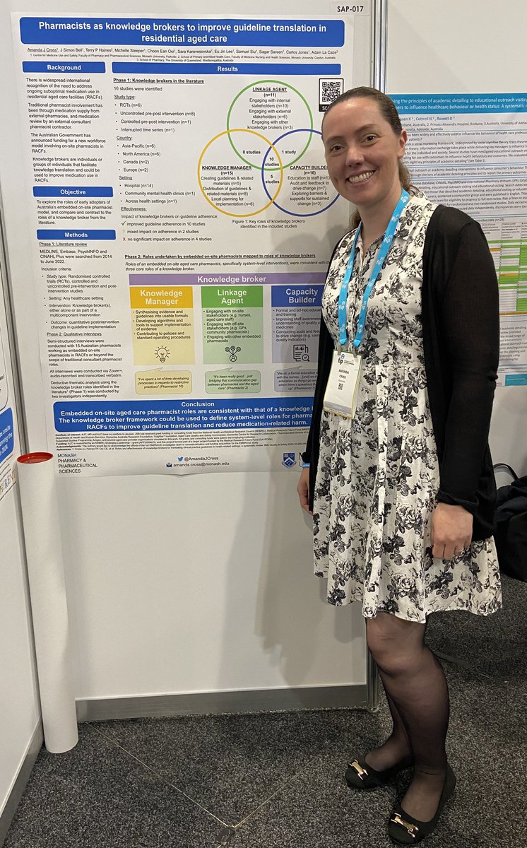Pharmacists are well placed to perform a knowledge broker role in RACFs. Find out more from <a href="/AmandaJCross/">Amanda Cross</a> at #FIP2023 <a href="/CentMedUseSafet/">CMUS</a>