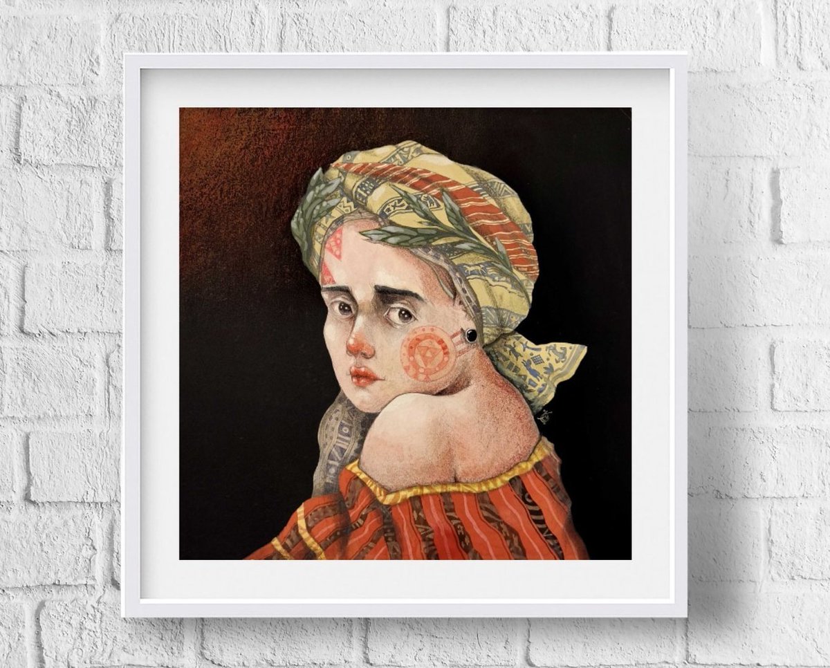 🌞|GM;
My last available 1/1 piece on my Foundation is the piece below, dedicated to "Hope" which is the reason of living &amp; hardworking to have a better future.

Be Hopeful 🌿

🔶[ 𝐋𝐀𝐌𝐄𝐍𝐓𝐎 𝐃𝐄𝐋𝐋𝐀 𝐍𝐈𝐍𝐅𝐀 ]
🔸[ Gouache &amp; Pen on canvas ]
🔸[ 0.12 Ξ - Link 🔻]