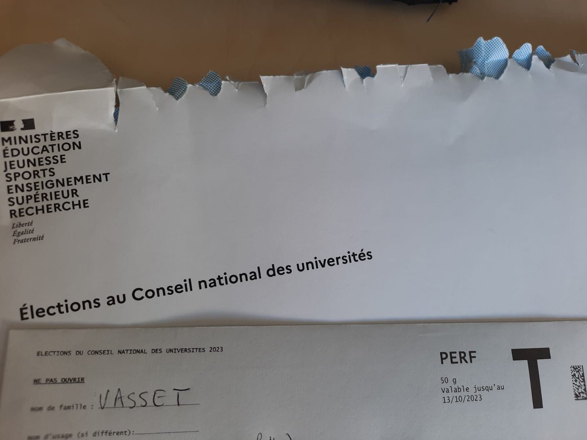 Petit rappel pour les collègues, les élections CNU arrivent, deadline 13 Octobre... 
*Time to vote!* (enveloppe pré-payée, petit effort d'aller au bureau DRH, mais ils donnent facilement les enveloppes pour les autres...)
Un grand merci aux candidat·e·s!
✊🗳️