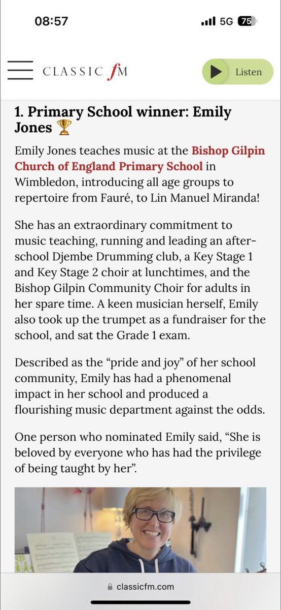Never mind us. We’ve only got the <a href="/ClassicFM/">Classic FM</a> Primary Music Teacher of the Year!! She says it won’t change her and is adamant demands for a new classroom and personalised lunch menu are merely coincidental. We are SO proud of Mrs Jones and we know how lucky we are to have her!!!