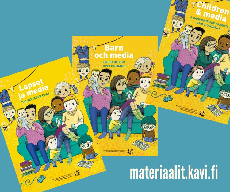 Digiturva on mm. kykyä tunnistaa digitaalisten palveluiden käyttöön liittyviä riskejä. Lapsen digiturva alkaa kotoa! Tilaa osana #digiturvaviikko’a KAVIn Lapset ja media -esitettä perheisiin jaettavaksi, saatavilla myös enkku + ruotsi. Aina yhtä maksuton materiaalit.kavi.fi