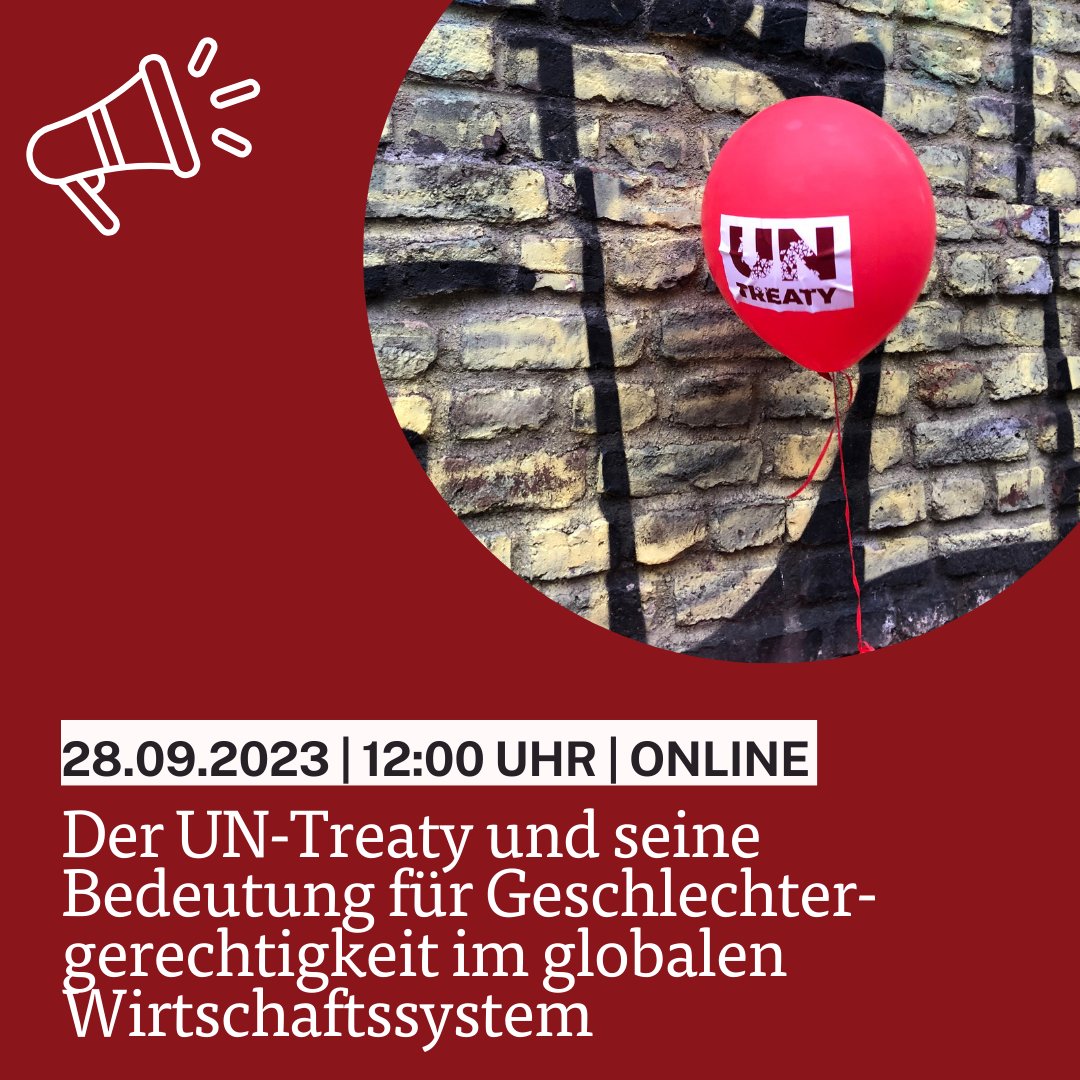 Global Policy Forum Europe (@globalpolicy) on Twitter photo HEUTE NOCH ANMELDEN!
Infogespräch: #UN-#BindingTreaty zu Wirtschaft & #Menschenrechte|n & Bedeutung für #Geschlechtergerechtigkeit
🗓28.9.23, 12 Uhr, online
Beiträge von:
Melanie Wündsch (@DIMR_Berlin)
<a href="/J_Gojo/">J Go</a> (<a href="/Suedwind_eV/">SÜDWIND-Institut</a>)
Karolin Seitz (<a href="/globalpolicy/">Global Policy Forum Europe</a>)
globalpolicy.org/de/event/2023-… HEUTE NOCH ANMELDEN!
Infogespräch: #UN-#BindingTreaty zu Wirtschaft & #Menschenrechte|n & Bedeutung für #Geschlechtergerechtigkeit
🗓28.9.23, 12 Uhr, online
Beiträge von:
Melanie Wündsch (@DIMR_Berlin)
<a href="/J_Gojo/">J Go</a> (<a href="/Suedwind_eV/">SÜDWIND-Institut</a>)
Karolin Seitz (<a href="/globalpolicy/">Global Policy Forum Europe</a>)
globalpolicy.org/de/event/2023-…