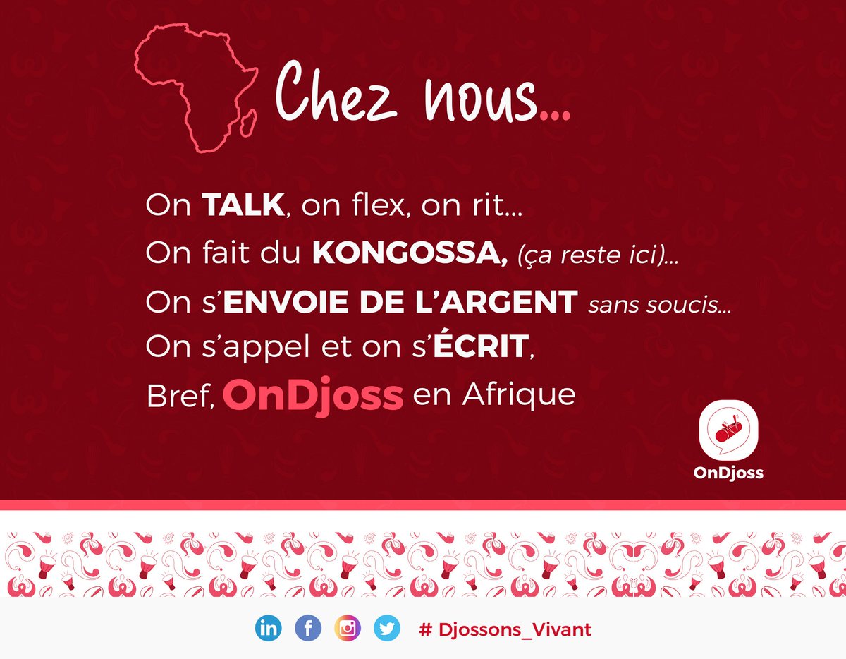 OnDjoss's tweet photo. Bienvenue chez nous...
Bienvenue chez vous...
𝗕𝗶𝗲𝗻𝘃𝗲𝗻𝘂𝗲 𝘀𝘂𝗿 𝗢𝗻𝗗𝗷𝗼𝘀𝘀, l’appli de messagerie qui vous permet de discuter avec vos proches et d’envoyer de l’argent en toute sécurité.

Bon début de semaine! 

Téléchargez ici: 
https://t.co/CxE8fobLp6 https://t.co/4A0OtVAJGt