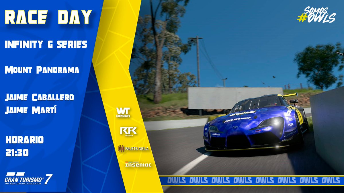 🏁 INFINITY G SERIES
👥 <a href="/byjim24/">OWLS_ByJim24</a>  @JaimeMartiB 
🎨 @rfkdesigns
🎙️🎥 Twitch.tv/Alejandro_Garn…