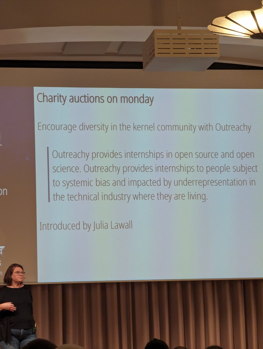 The famous and always fun charity auction at #kr2023 will collect funds for @outreachy who promotes diversity in technology.