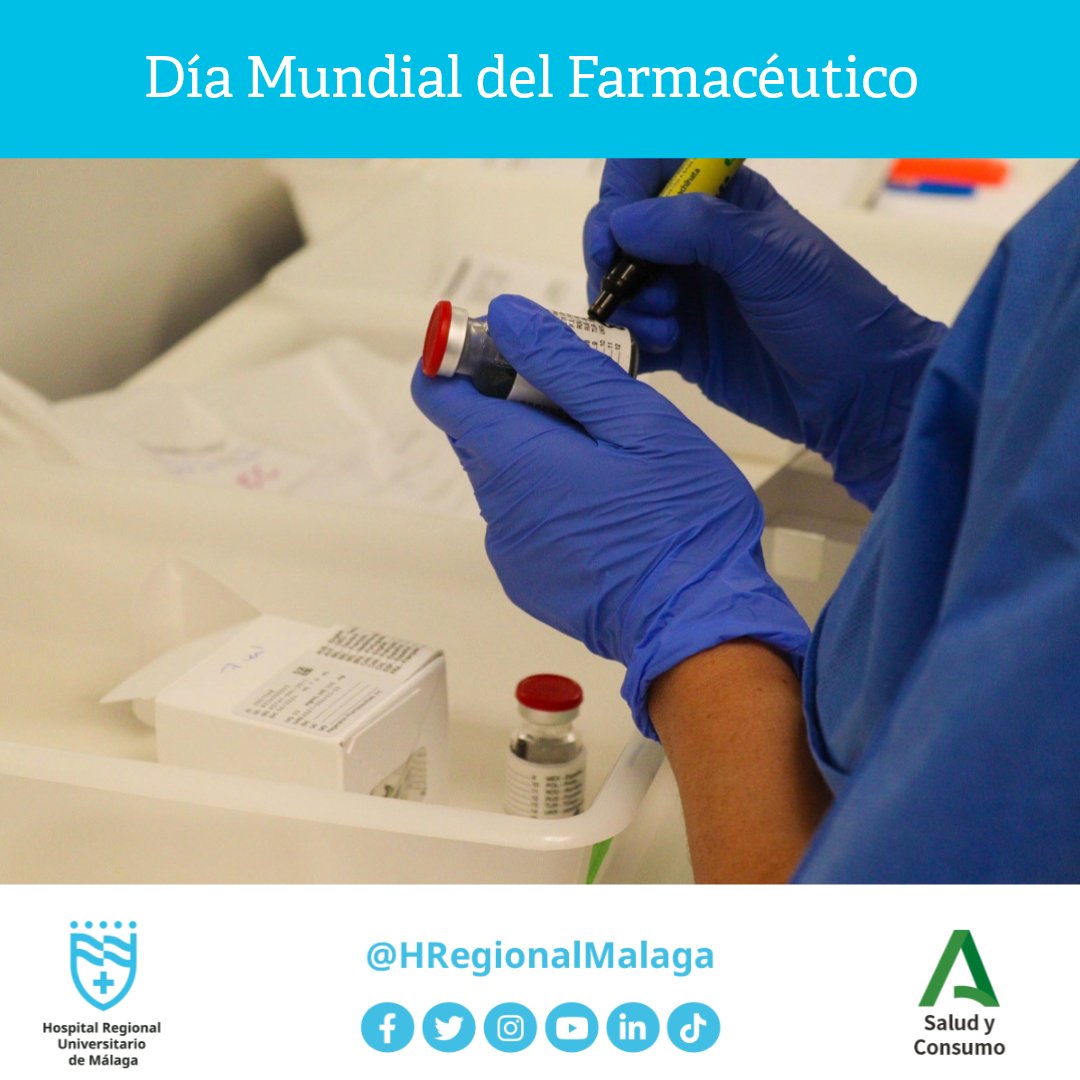 HRegionalMalaga's tweet photo. 🗓️ Hoy es el 𝗗í𝗮 𝗠𝘂𝗻𝗱𝗶𝗮𝗹 𝗱𝗲𝗹 𝗙𝗮𝗿𝗺𝗮𝗰é𝘂𝘁𝗶𝗰𝗼, en el que se destaca el trabajo de la Unidad de Gestión Clínica de Farmacia Hospitalaria, esencial para el hospital.➡️

𝗚𝗿𝗮𝗰𝗶𝗮𝘀 𝗰𝗼𝗺𝗽𝗮ñ𝗲𝗿𝗼𝘀 𝗽𝗼𝗿 𝘃𝘂𝗲𝘀𝘁𝗿𝗮 𝗶𝗻𝗲𝘀𝘁𝗶𝗺𝗮𝗯𝗹𝗲 𝗹𝗮𝗯𝗼𝗿. https://t.co/63L9uewdK7