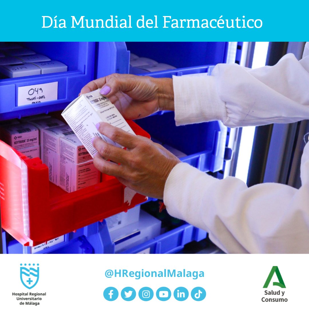 HRegionalMalaga's tweet photo. 🗓️ Hoy es el 𝗗í𝗮 𝗠𝘂𝗻𝗱𝗶𝗮𝗹 𝗱𝗲𝗹 𝗙𝗮𝗿𝗺𝗮𝗰é𝘂𝘁𝗶𝗰𝗼, en el que se destaca el trabajo de la Unidad de Gestión Clínica de Farmacia Hospitalaria, esencial para el hospital.➡️

𝗚𝗿𝗮𝗰𝗶𝗮𝘀 𝗰𝗼𝗺𝗽𝗮ñ𝗲𝗿𝗼𝘀 𝗽𝗼𝗿 𝘃𝘂𝗲𝘀𝘁𝗿𝗮 𝗶𝗻𝗲𝘀𝘁𝗶𝗺𝗮𝗯𝗹𝗲 𝗹𝗮𝗯𝗼𝗿. https://t.co/63L9uewdK7